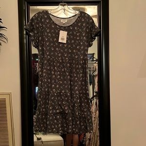 True craft, large, black floral, tiered mini dress from Belk nwt